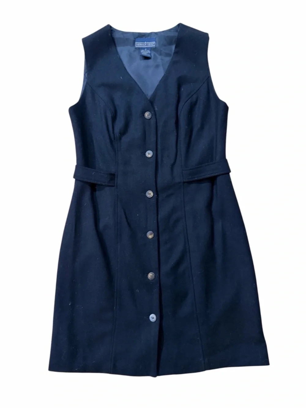 Herman Geist Wool Black Sleeveless Dress
